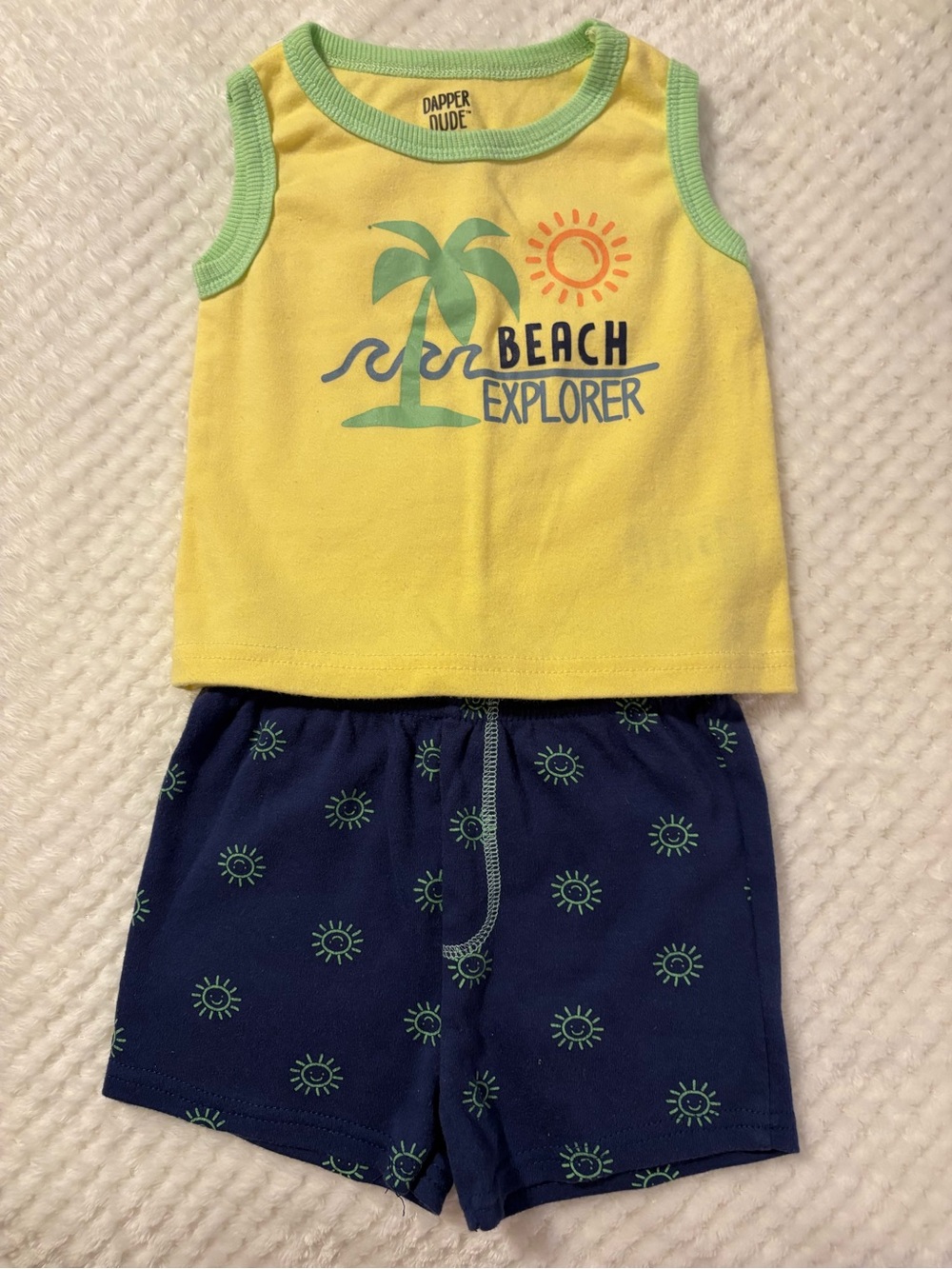 Garanimals Yellow & Navy Beach Explorer Kids Matching Set &DAPPER DUDE 24 months